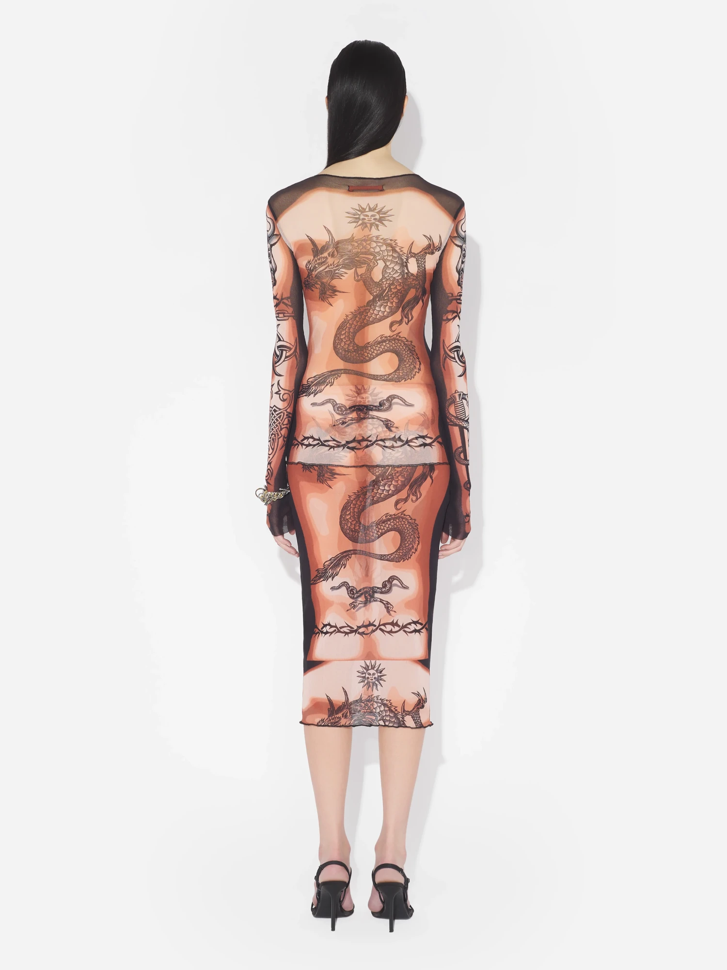 Лонгслив Jean Paul Gaultier Re-Edition: "Safe Sex Tattoo" Nude/Brown/Black