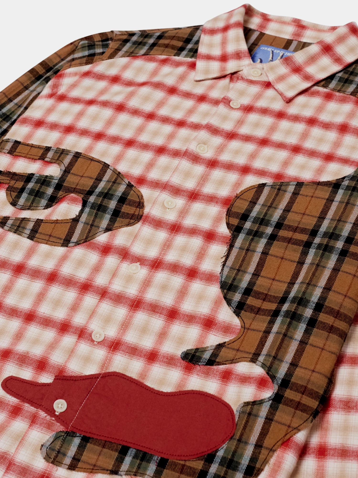 Рубашка KidSuper Patchwork Face Flannel Shirt Red