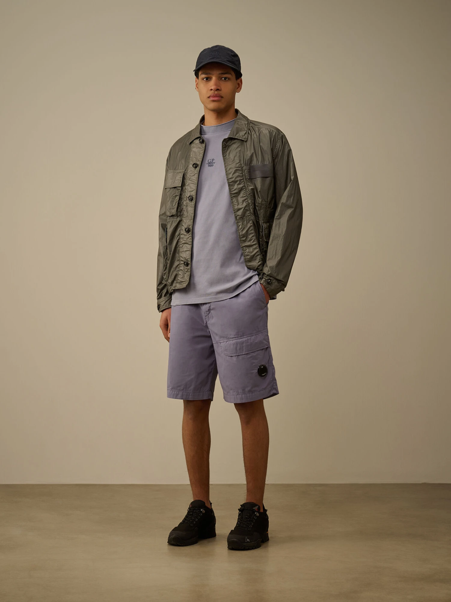 Лонгслив C.P. Company 20/1 Jersey Boxy Logo Lavander Violet