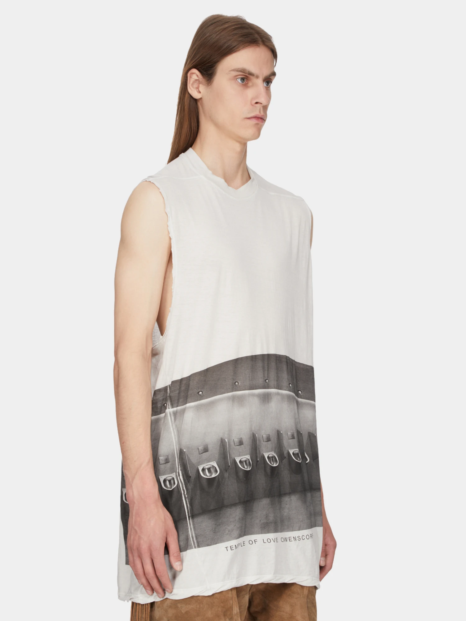 Майка Rick Owens Knit Top Rick S Jumbo SL T Milk Wash/Black