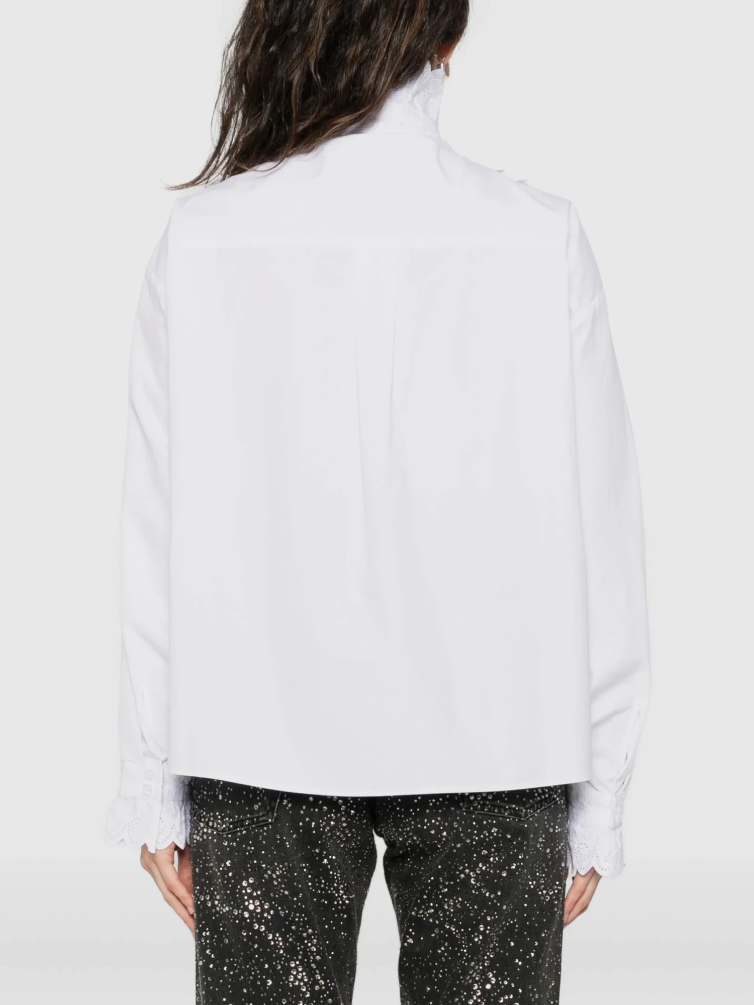 Женская блузка Coperni Ruffled Pleated White