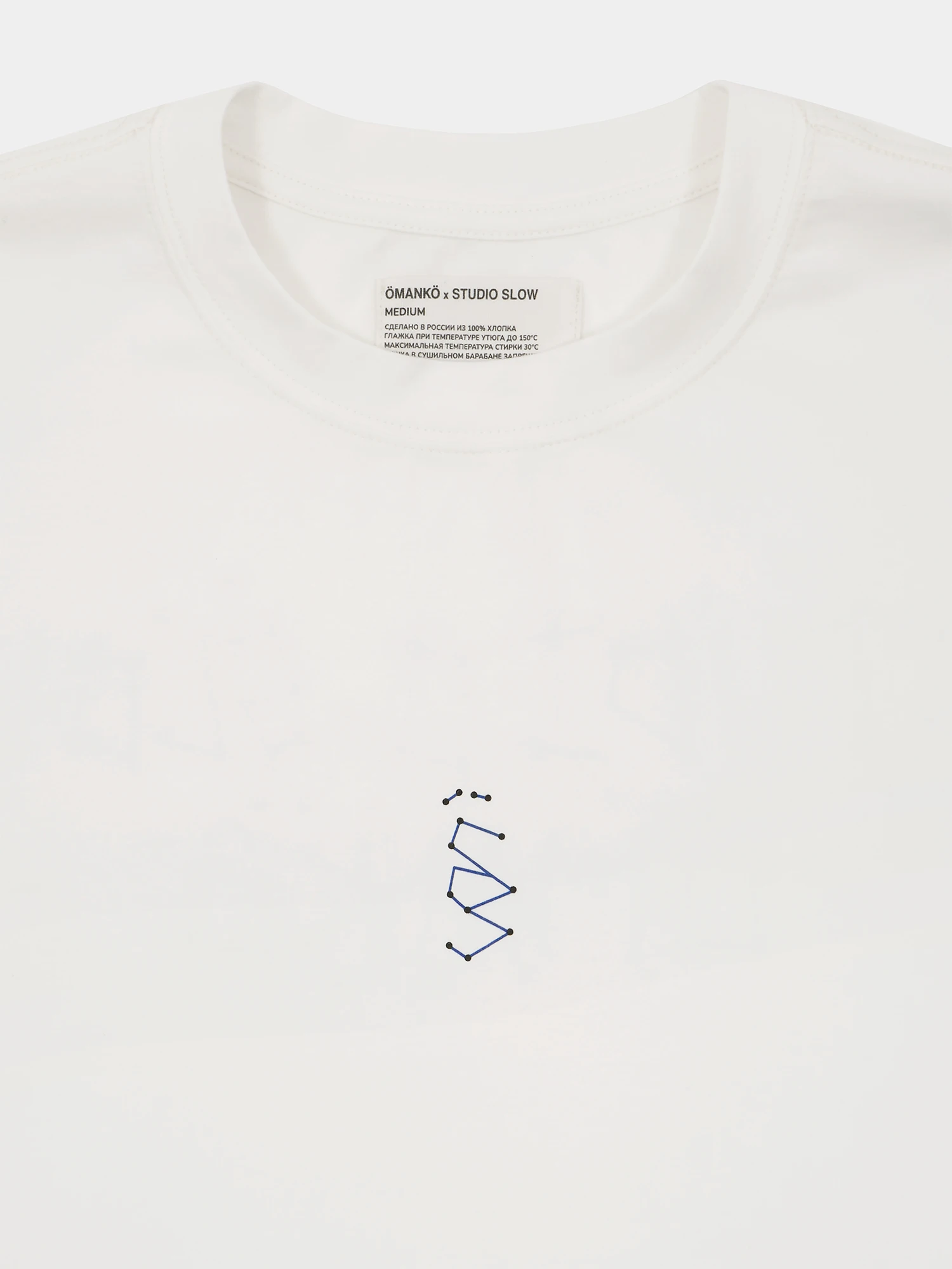 Лонгслив Studio Slow X ÖMANKÖ Dot-To-Dot LS Tee White