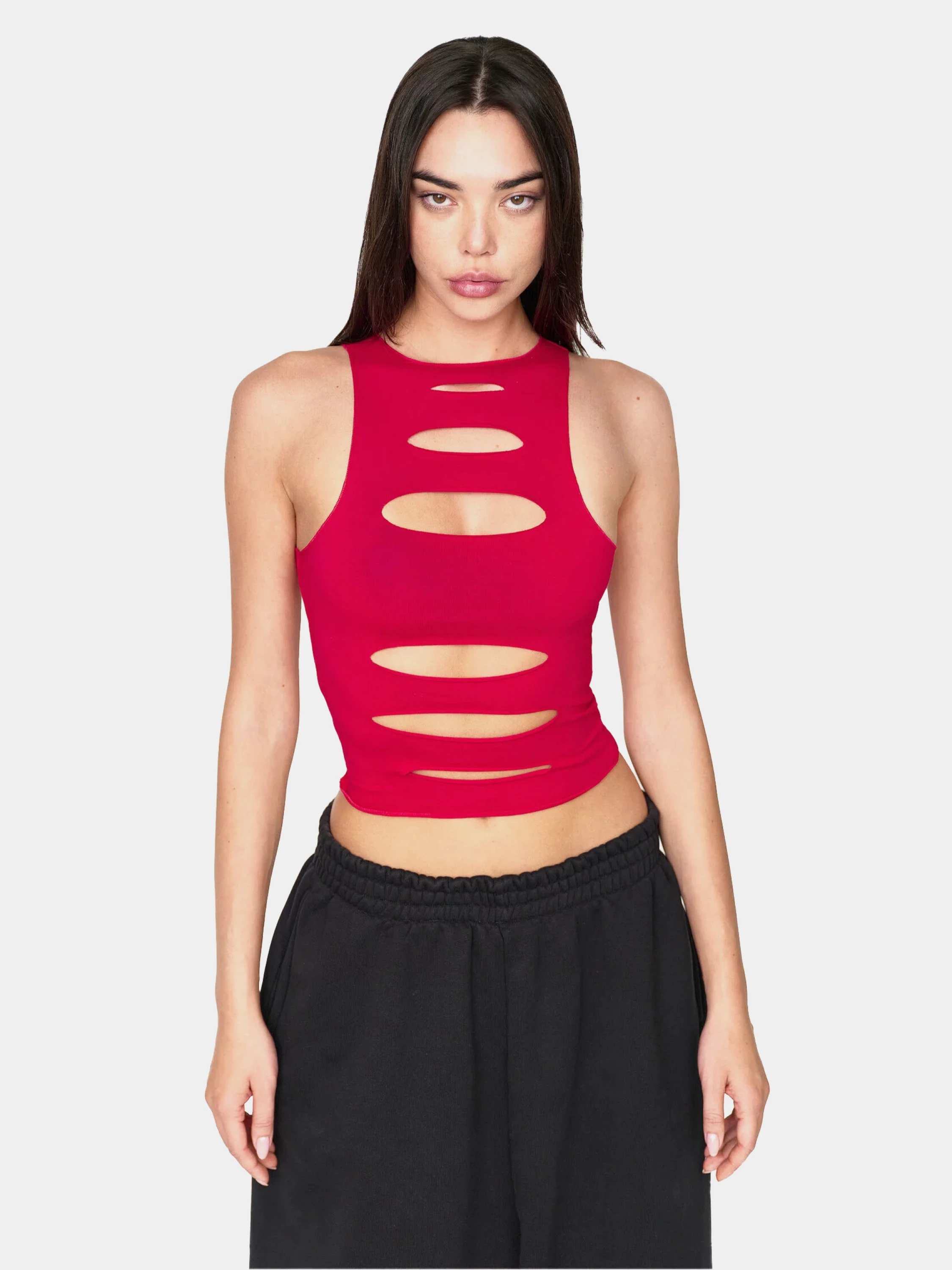 Женский топ XSAI RIPPED TOP 02 Carmine