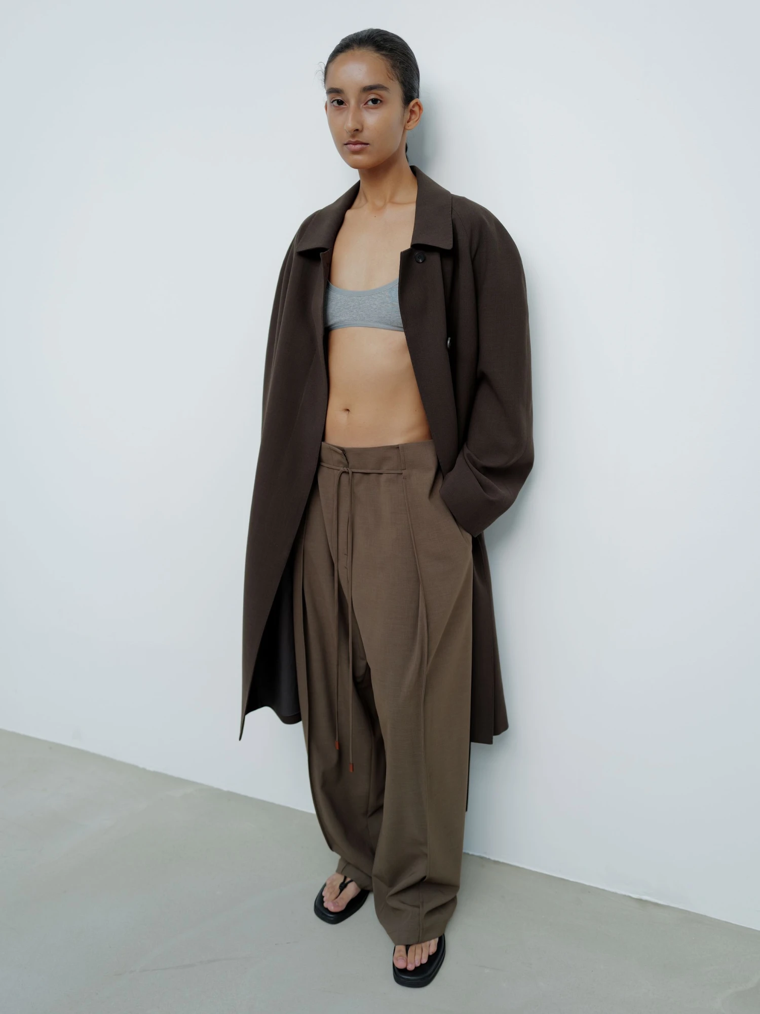 Женское пальто LE17SEPTEMBRE Belted Coat Brown
