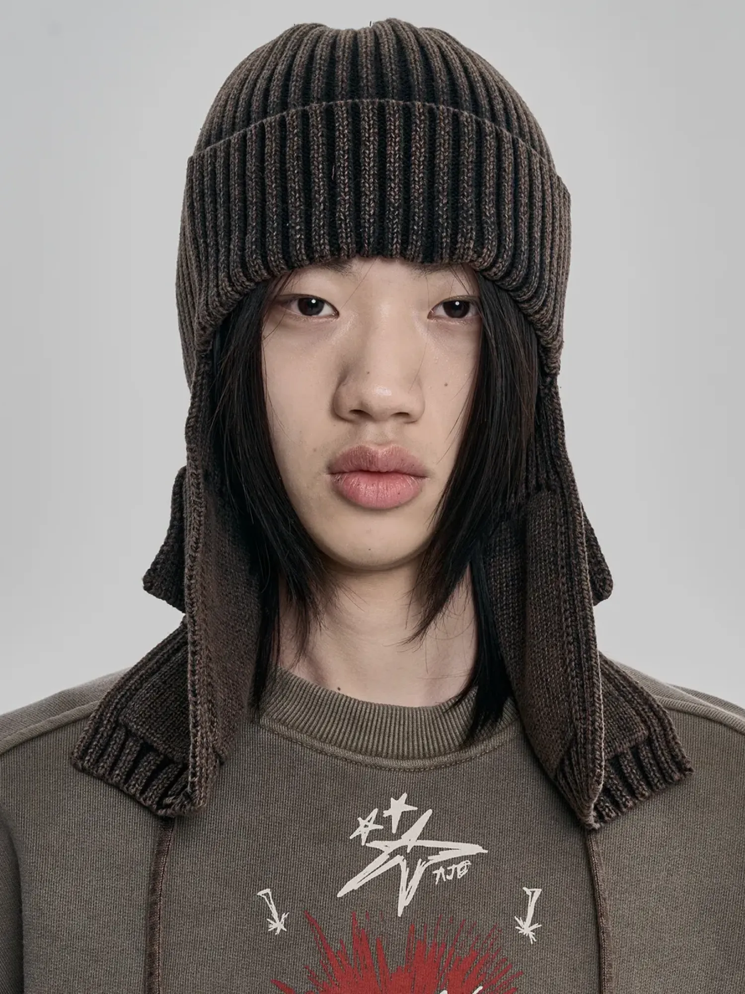 Шапка AJOBYAJO Washed Knit Trooper Brown