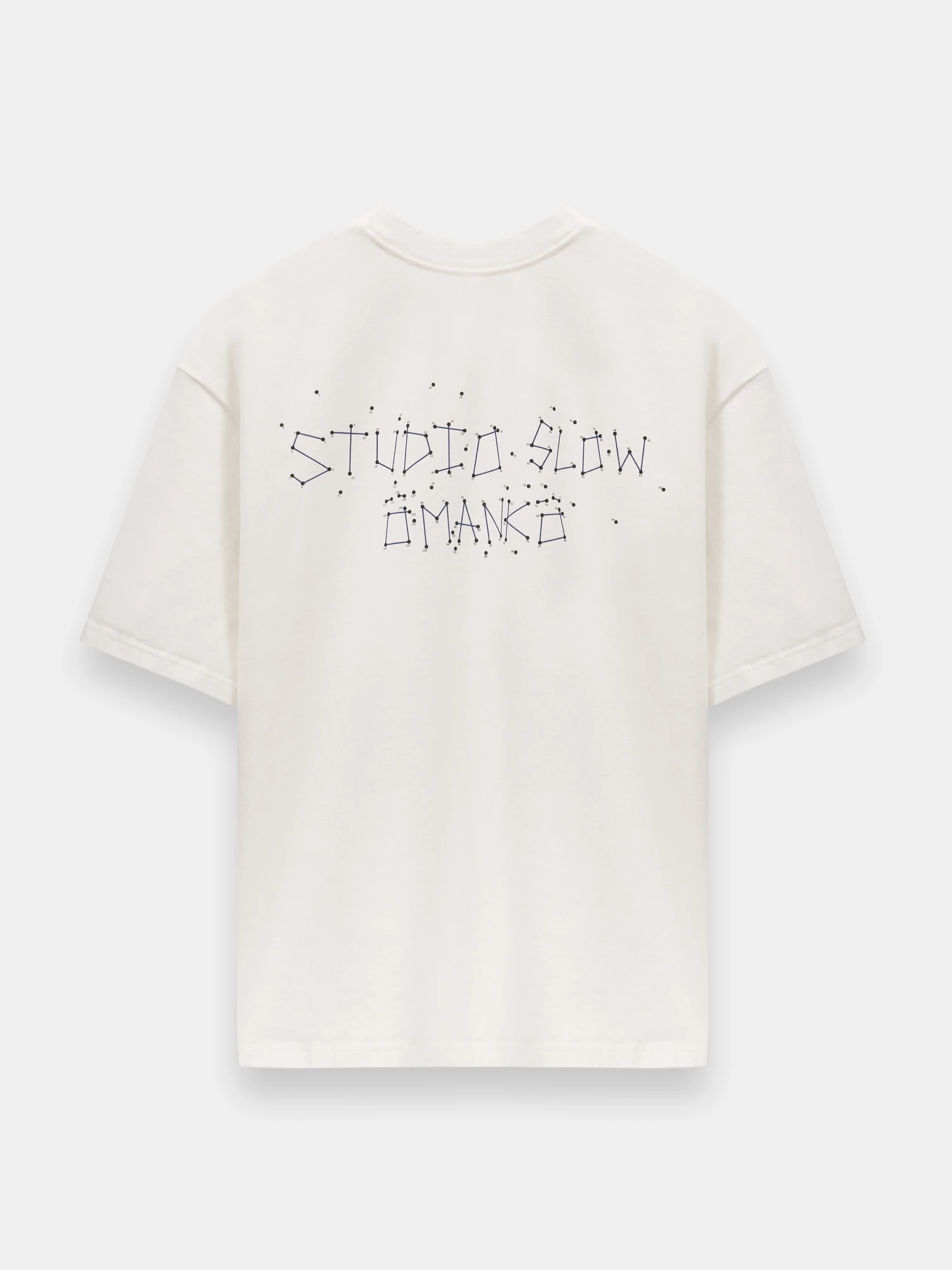 Футболка Studio Slow X ÖMANKÖ Dot-To-Dot T-Shirt White