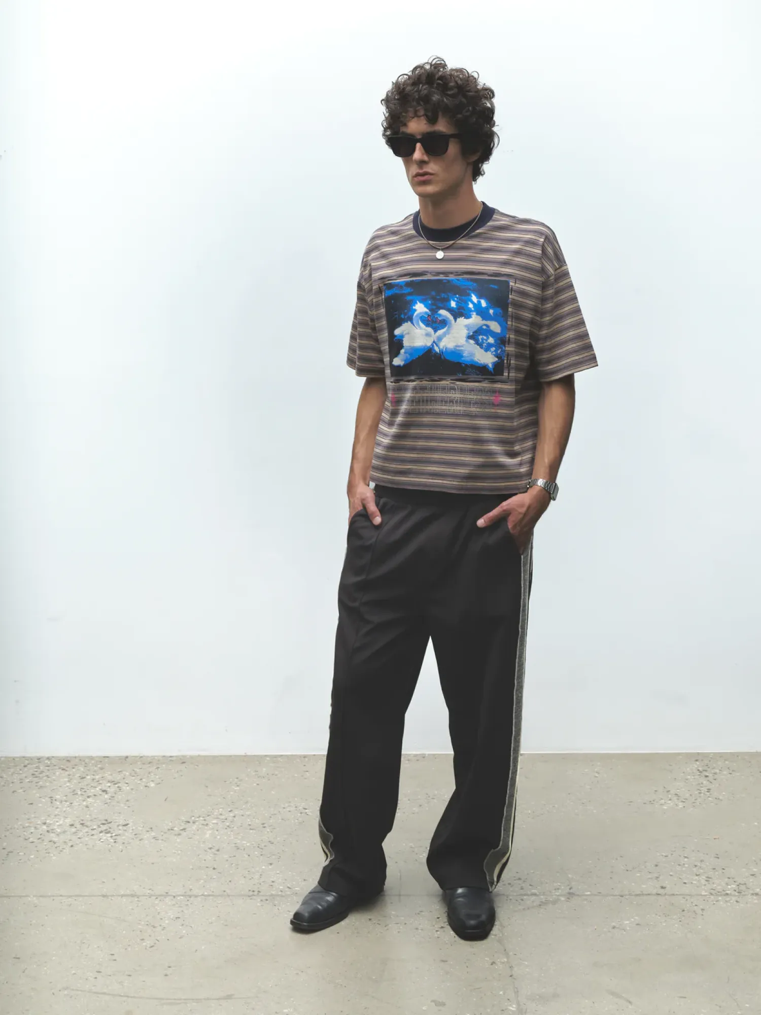 Брюки Jungles Jungles Knit Panel Black/Green