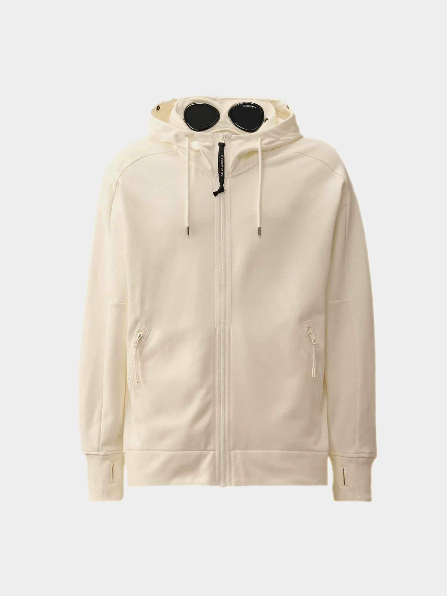 Зип-худи C.P. Company Diagonal Raised Fleece Goggle Gauze White
