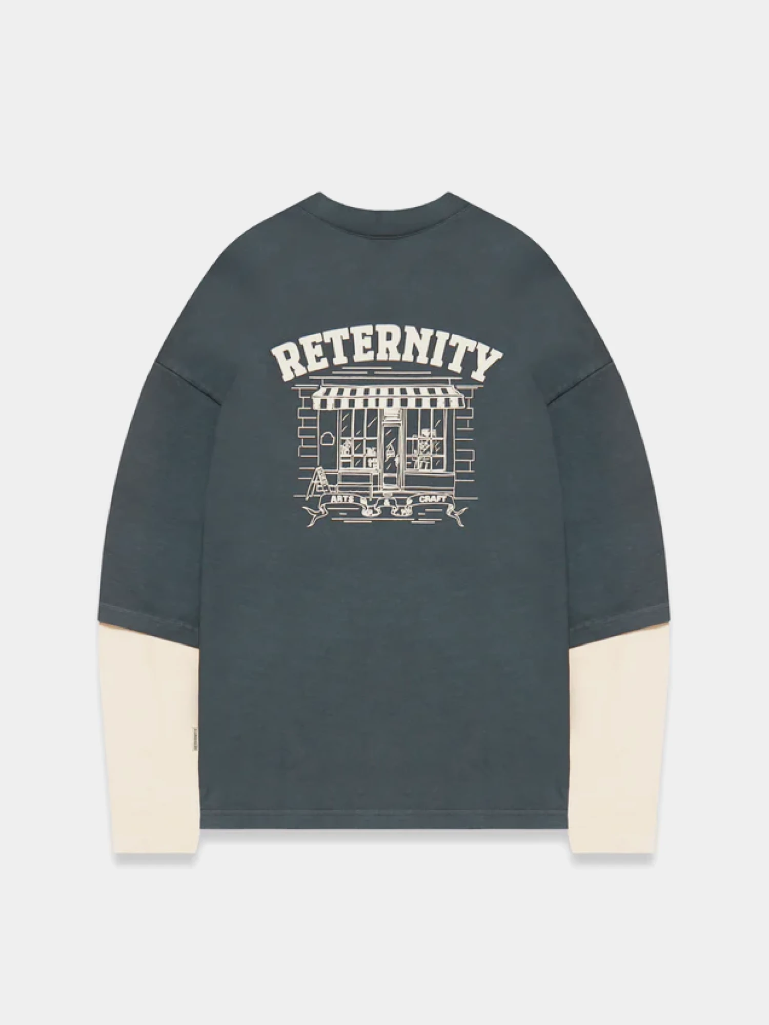 Лонгслив RETERNITY Layered Washed Grey/Cream
