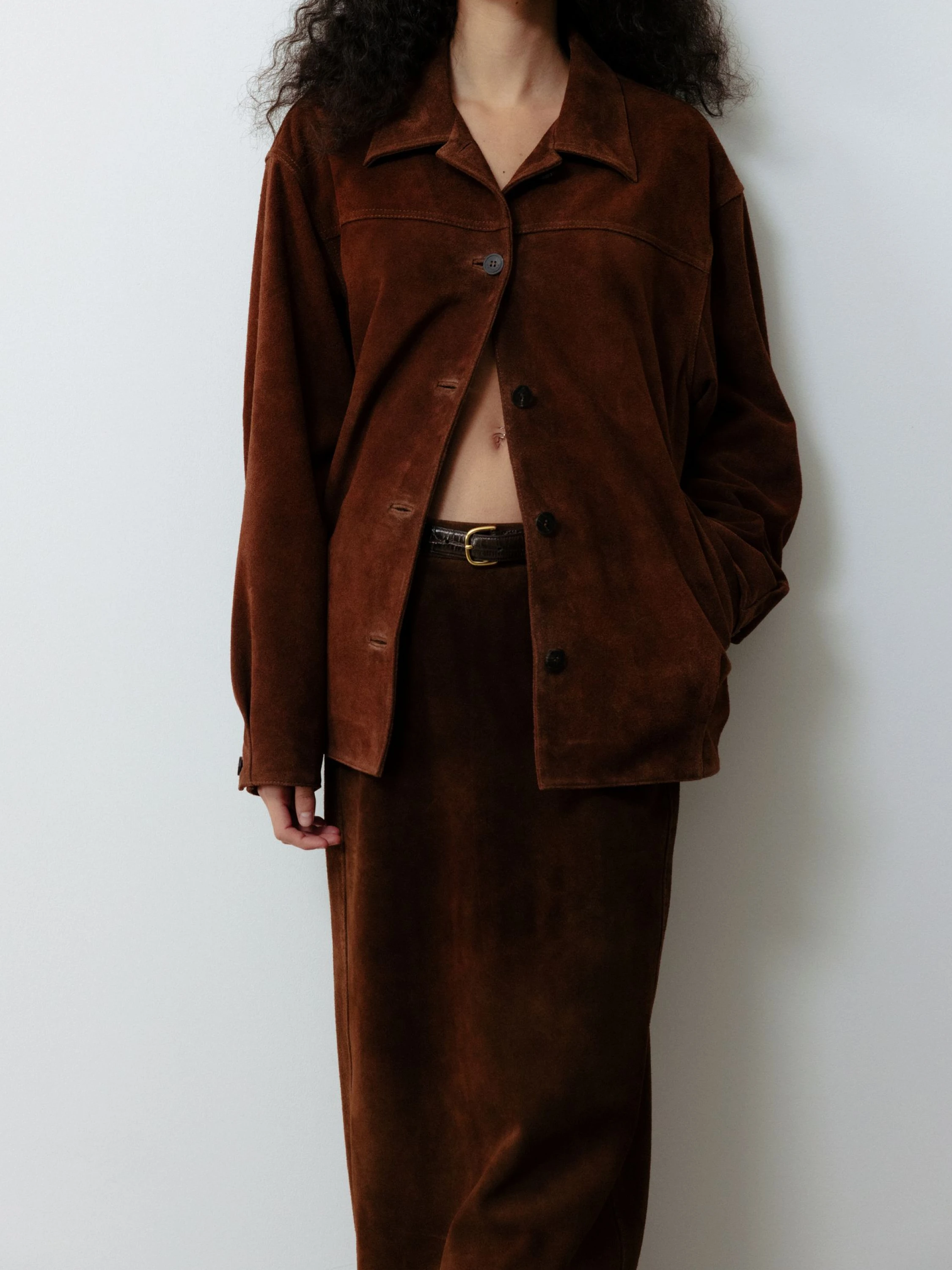 Женская юбка LE17SEPTEMBRE Leather Straight Brown