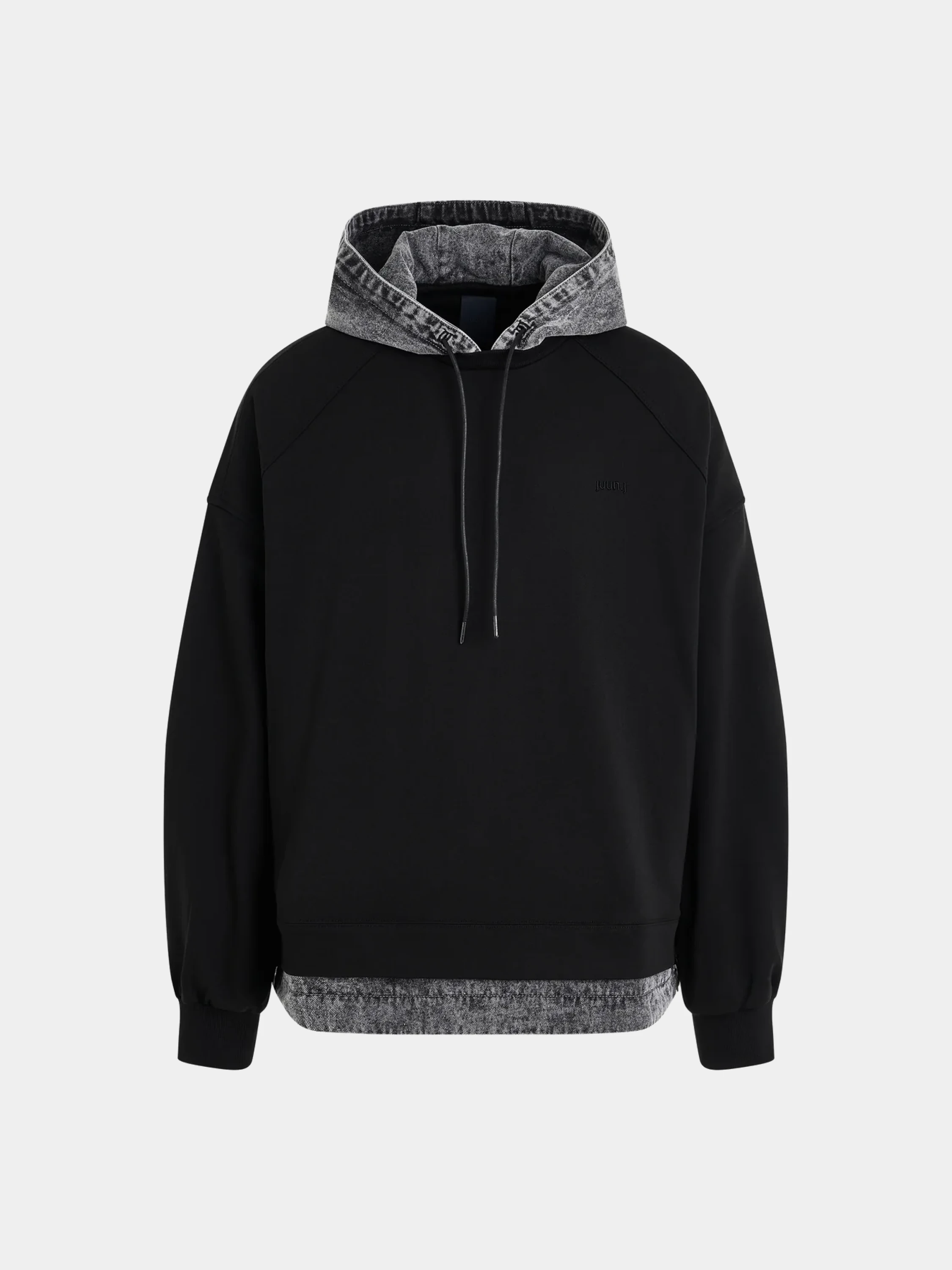 Худи JUUN.J Denim Layered Light Hoody Black
