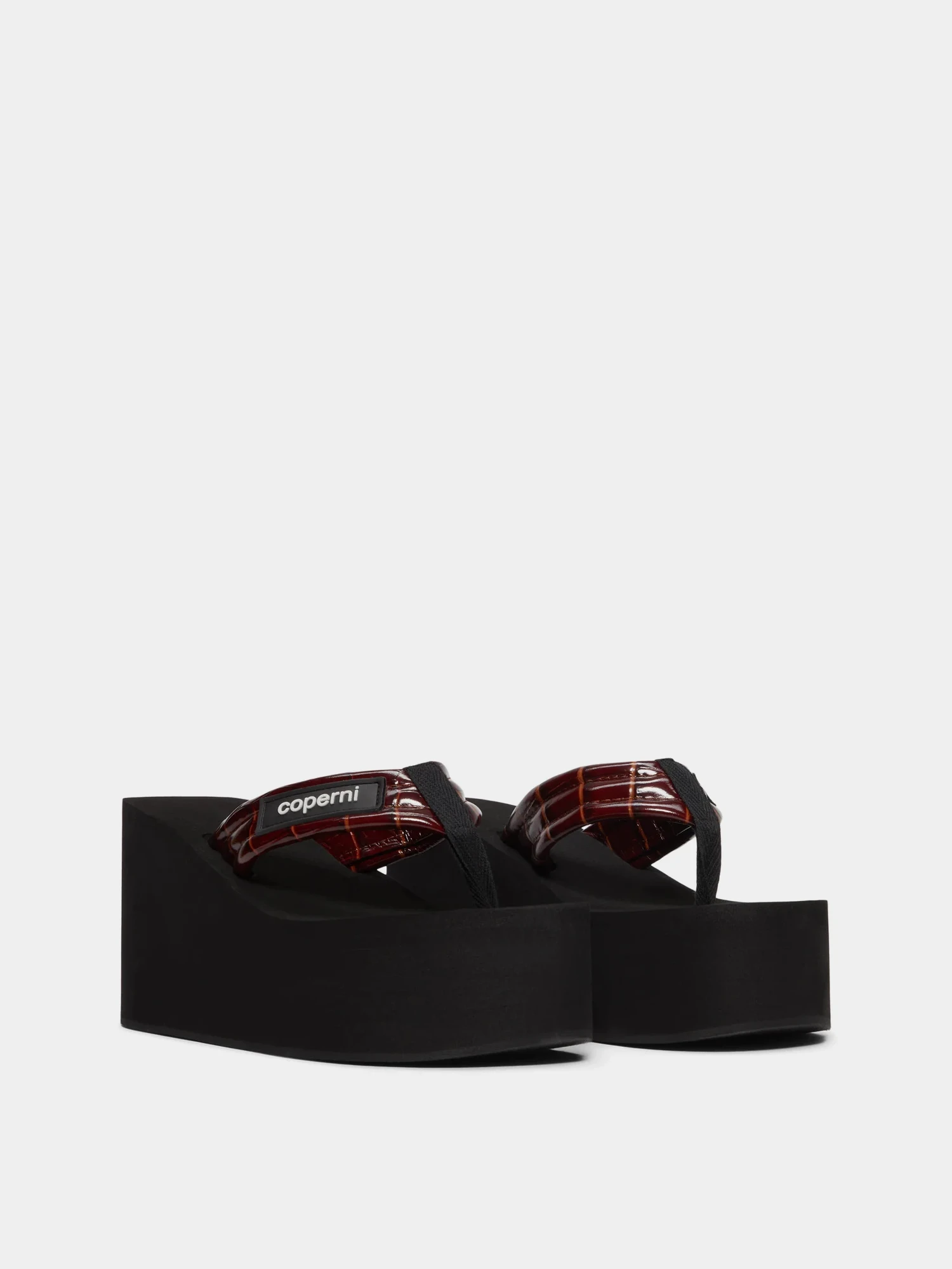Сандалии Coperni Branded Wedge Sandal Black/Brown