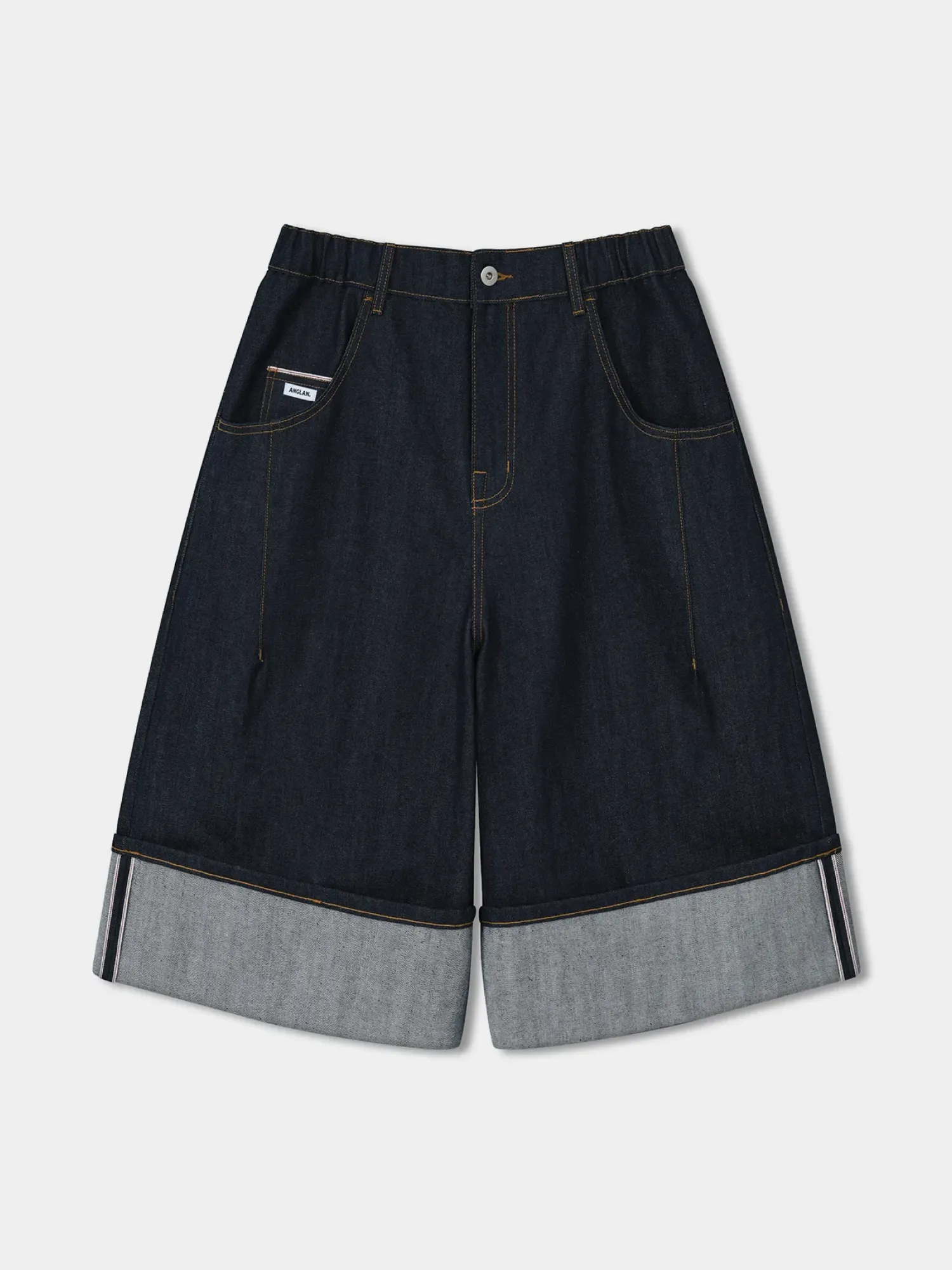 Шорты ANGLAN Turn-up Selvedge Denim Half Indigo