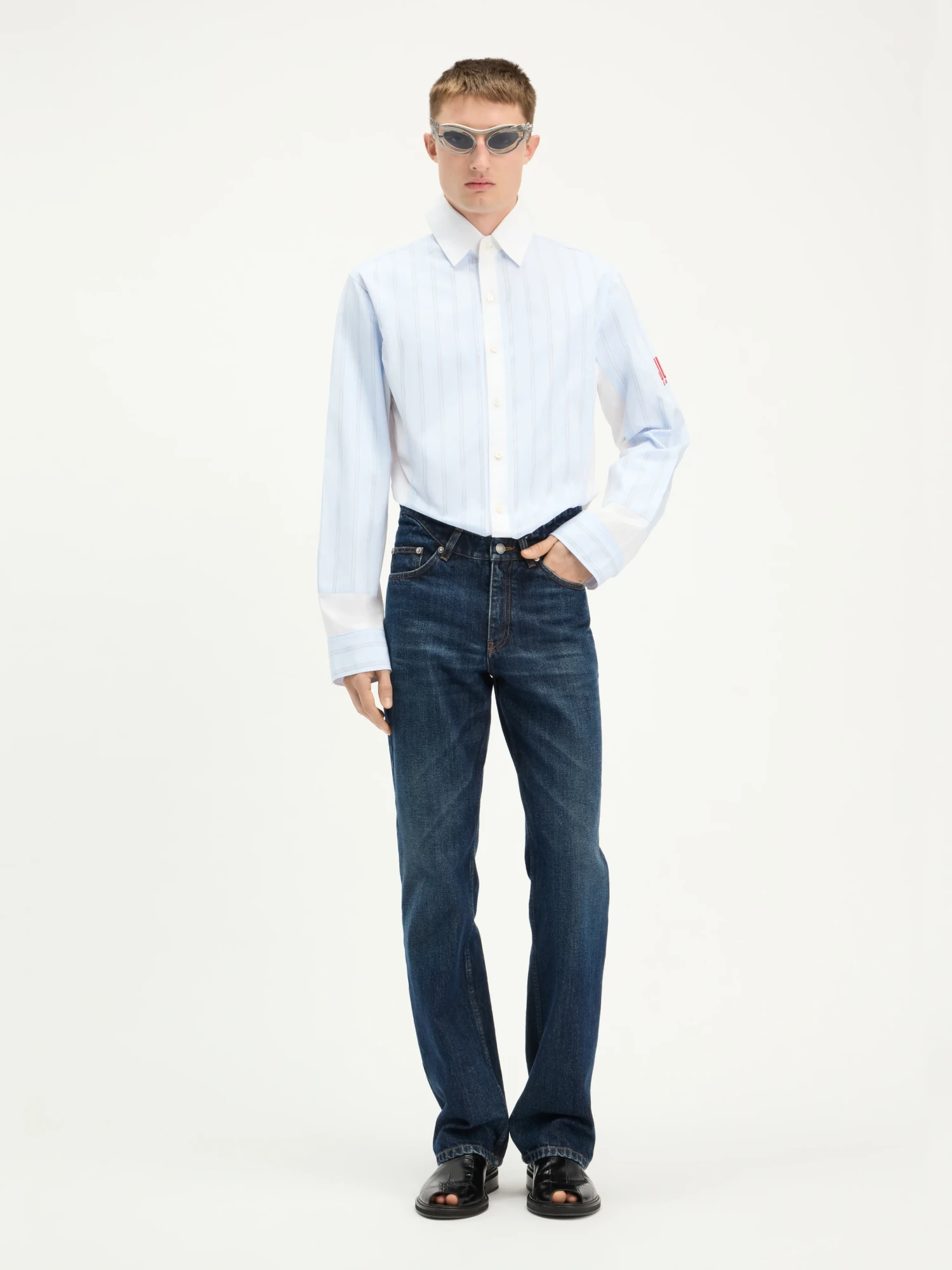 Рубашка Jean Paul Gaultier New Petit Grand Shirt Lightblue/White