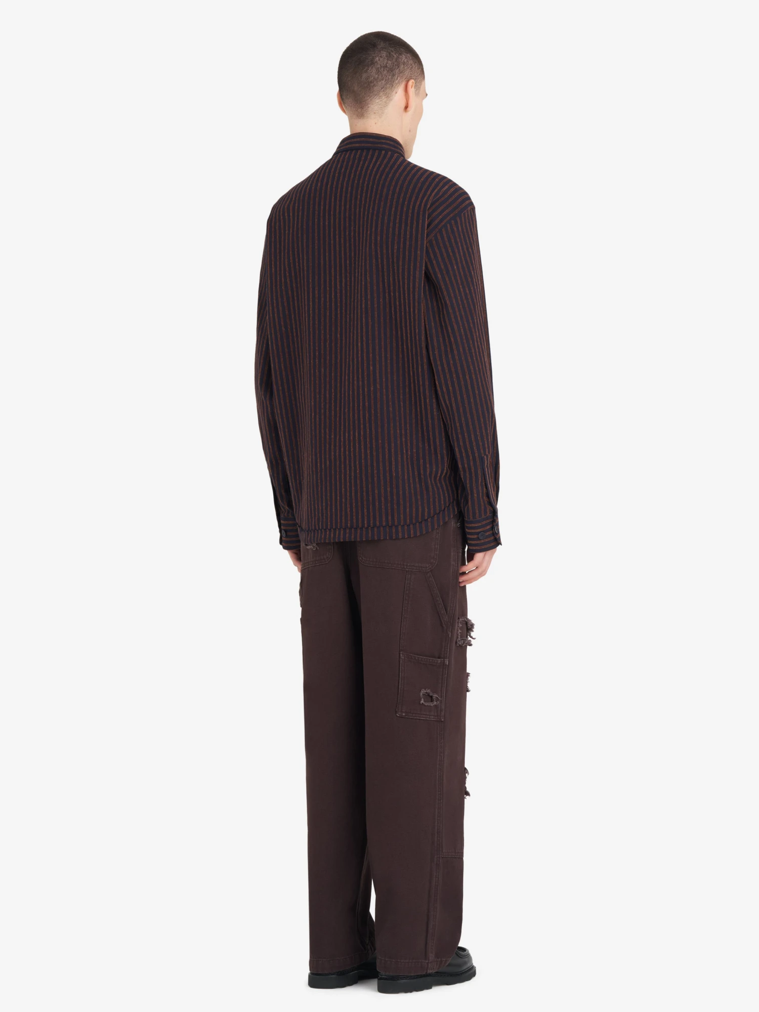 Рубашка Études Flannel Striped Navy