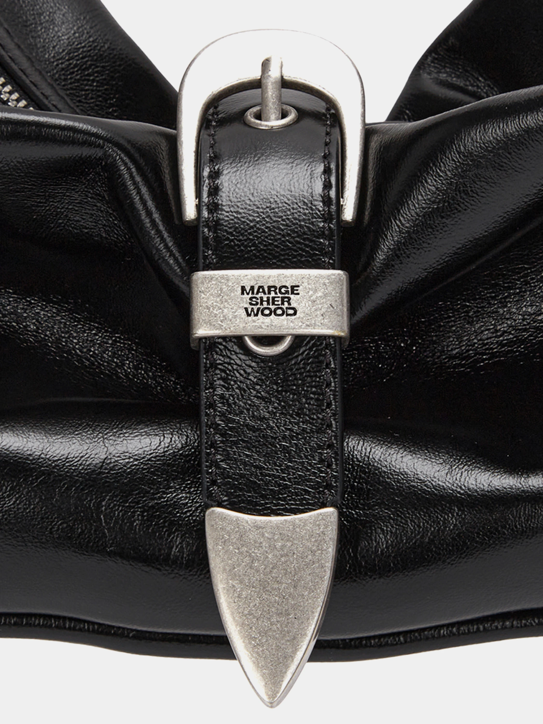 Сумка MARGESHERWOOD Belted Hobo Medium Black Glossy Plain