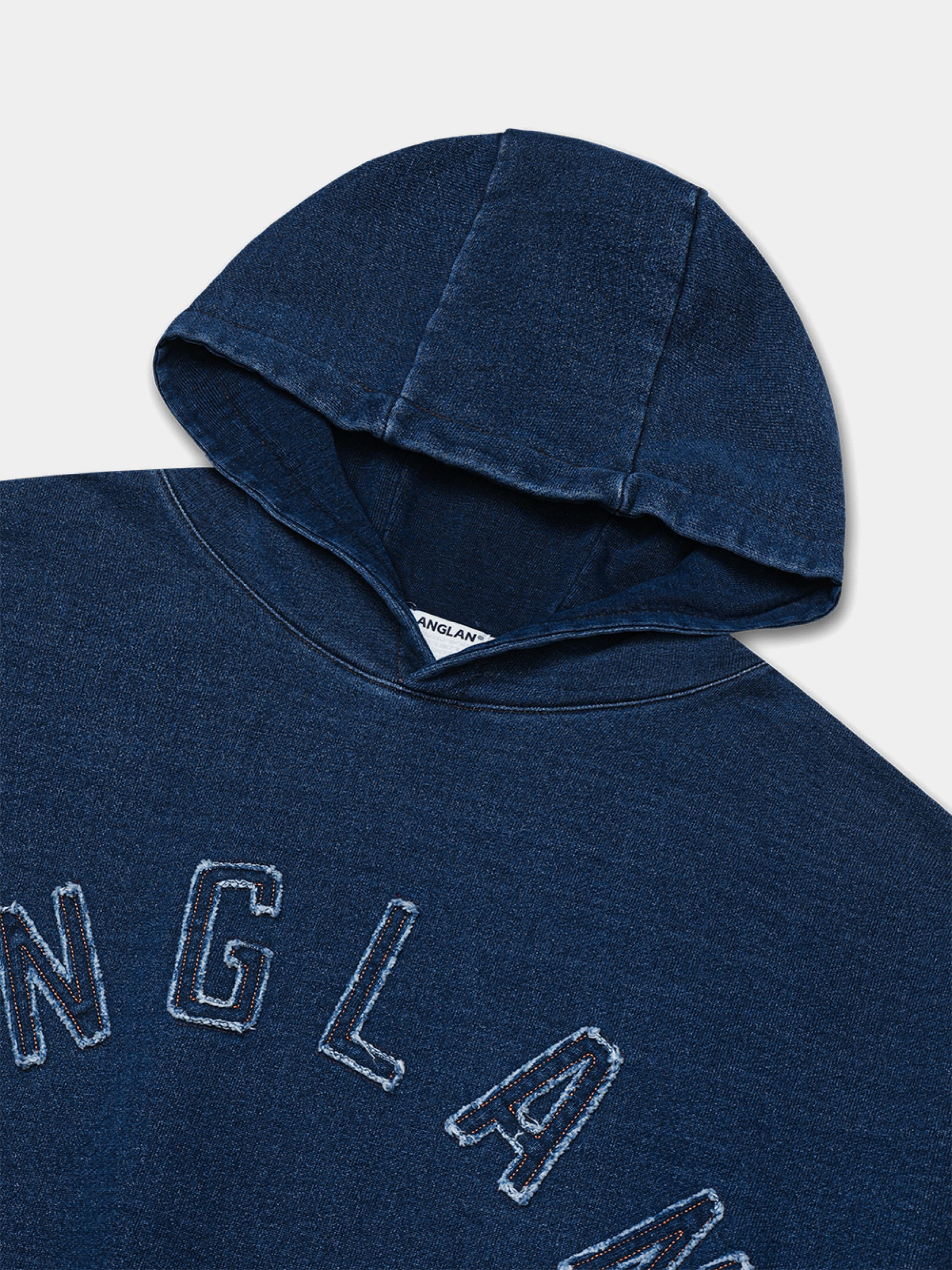 Худи ANGLAN Applique Heavy Sweat Hoodie Indigo Denim