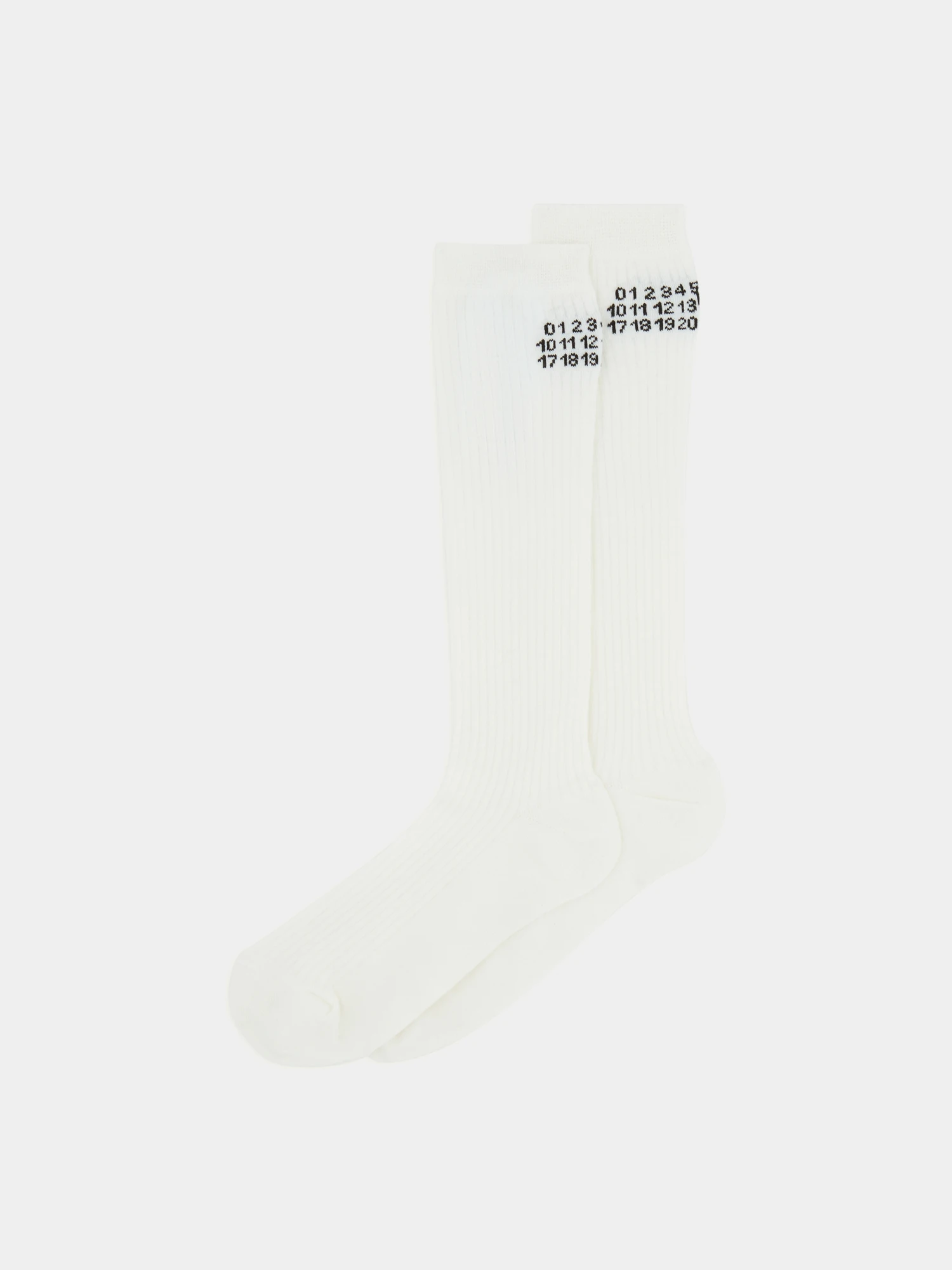 Гольфы MM6 Maison Margiela Rib Knee-High White