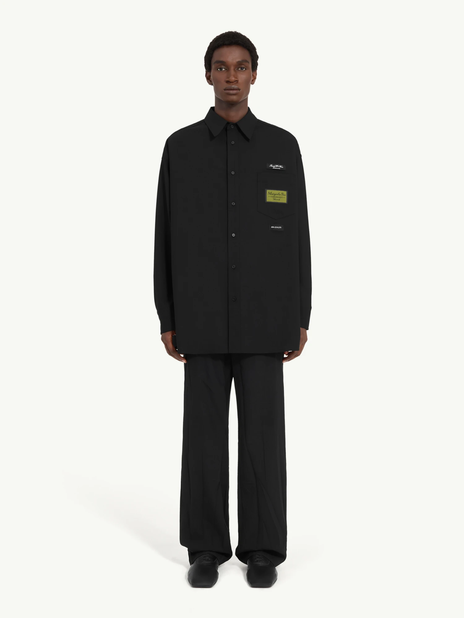 Рубашка MM6 Maison Margiela Tailored Wool-Blend Black