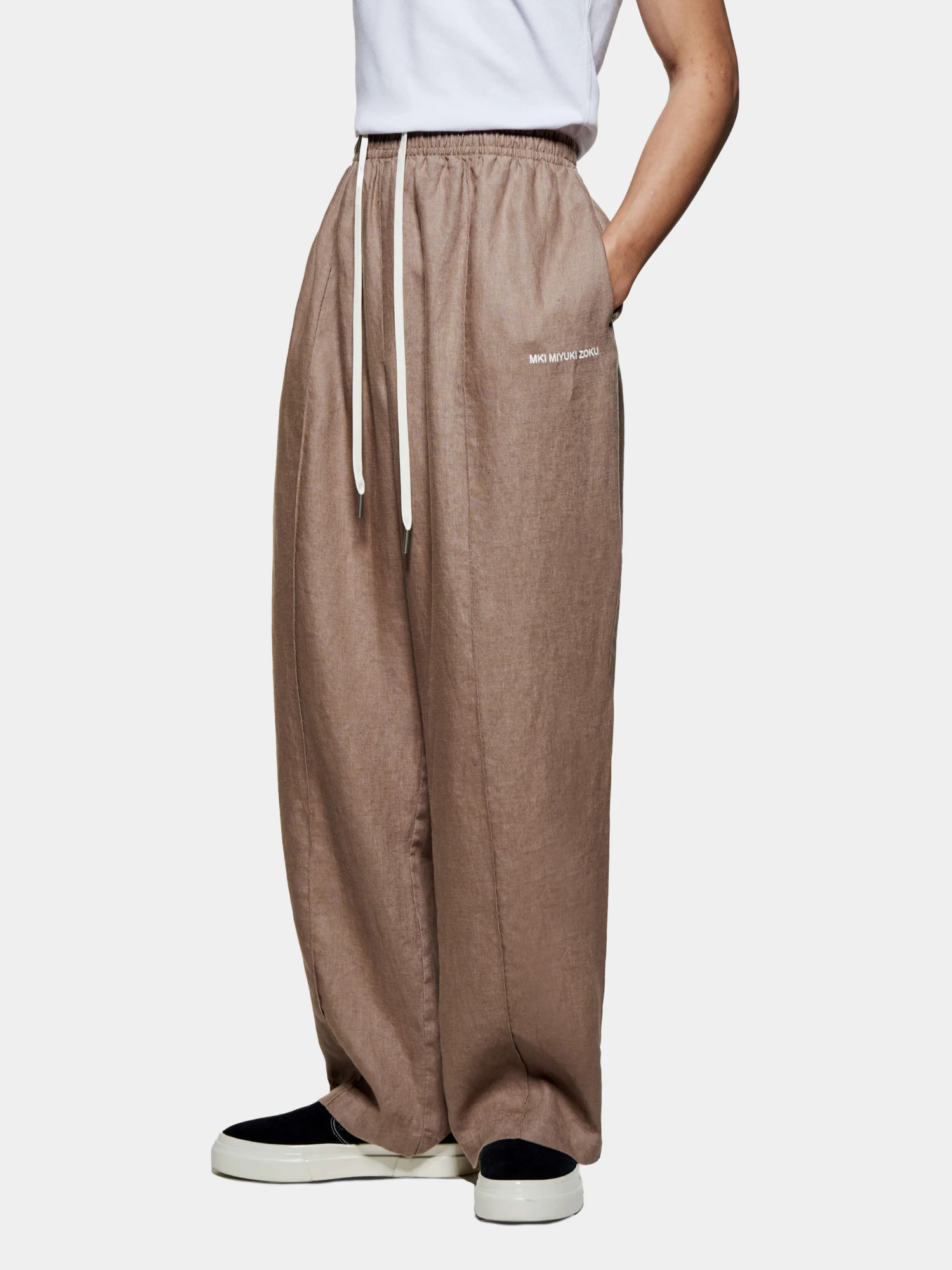 Брюки MKI MIYUKI ZOKU Linen Wide Leg Mushroom