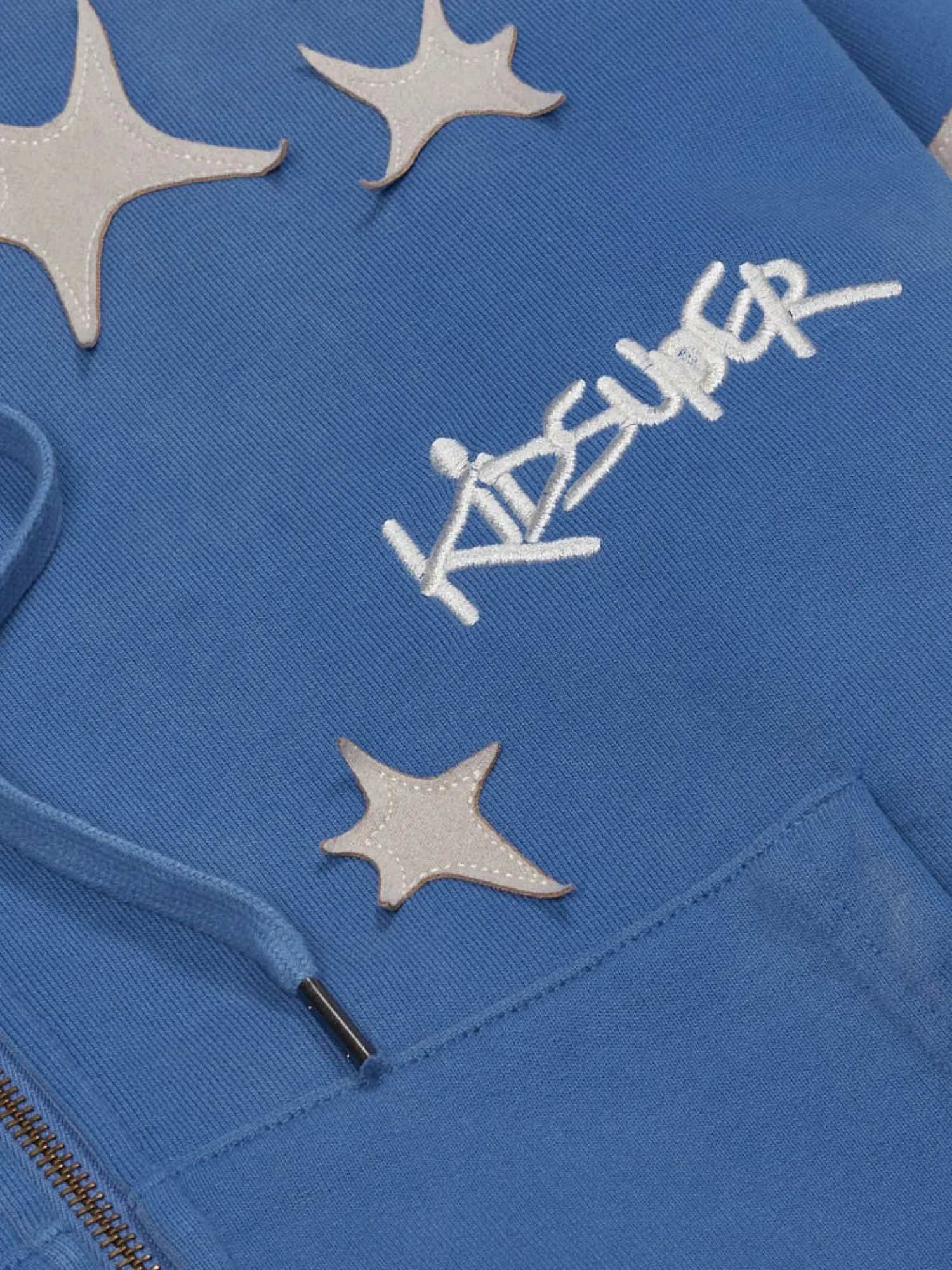 Зип-худи KidSuper Stars Patchwork Washed Blue