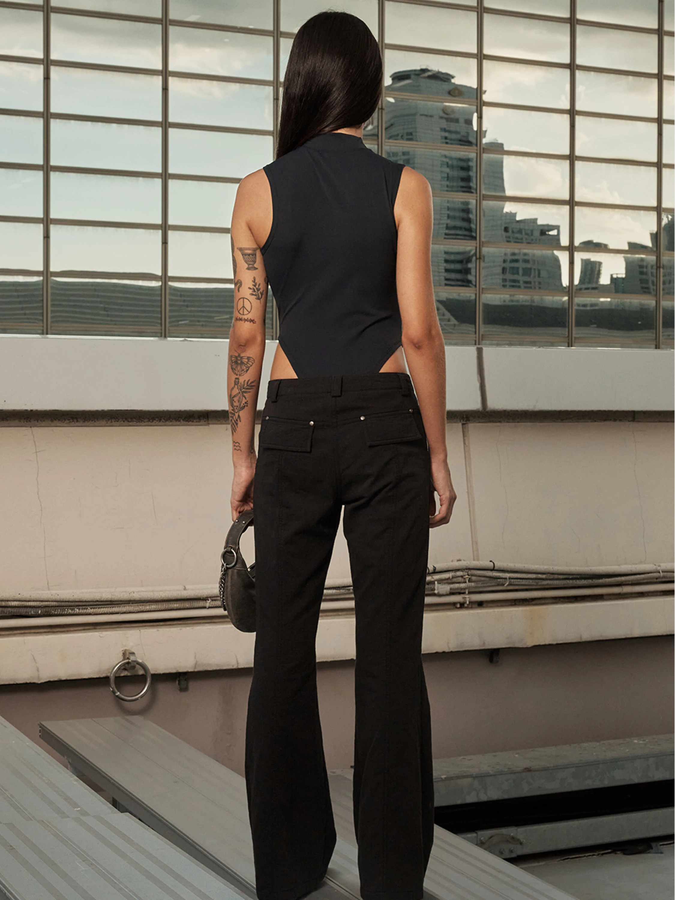 Женское боди OPEN YY Turtleneck Bodysuit Black