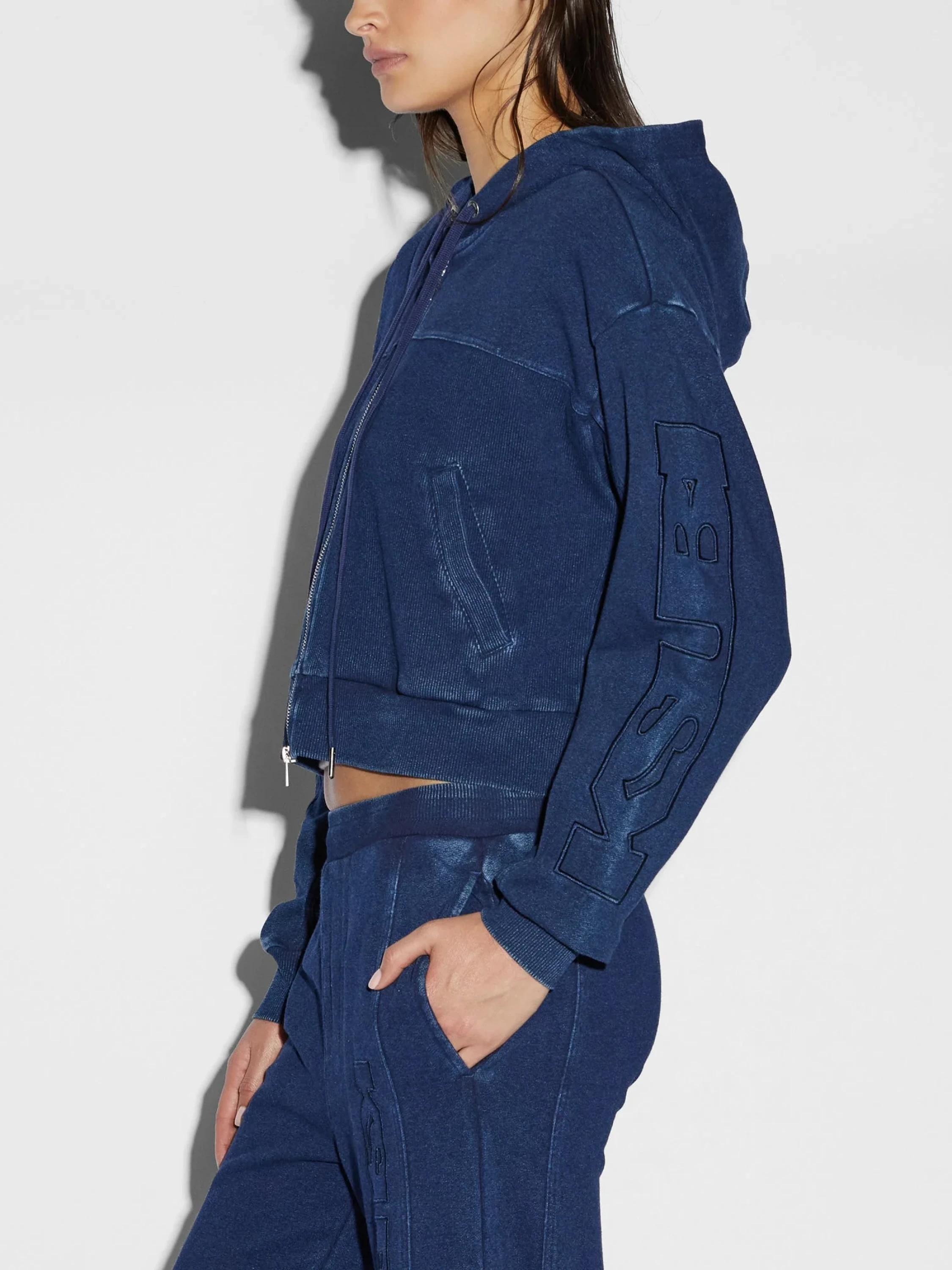 Женский зип-худи Ksubi Origin Crop Indigo Splced Blue