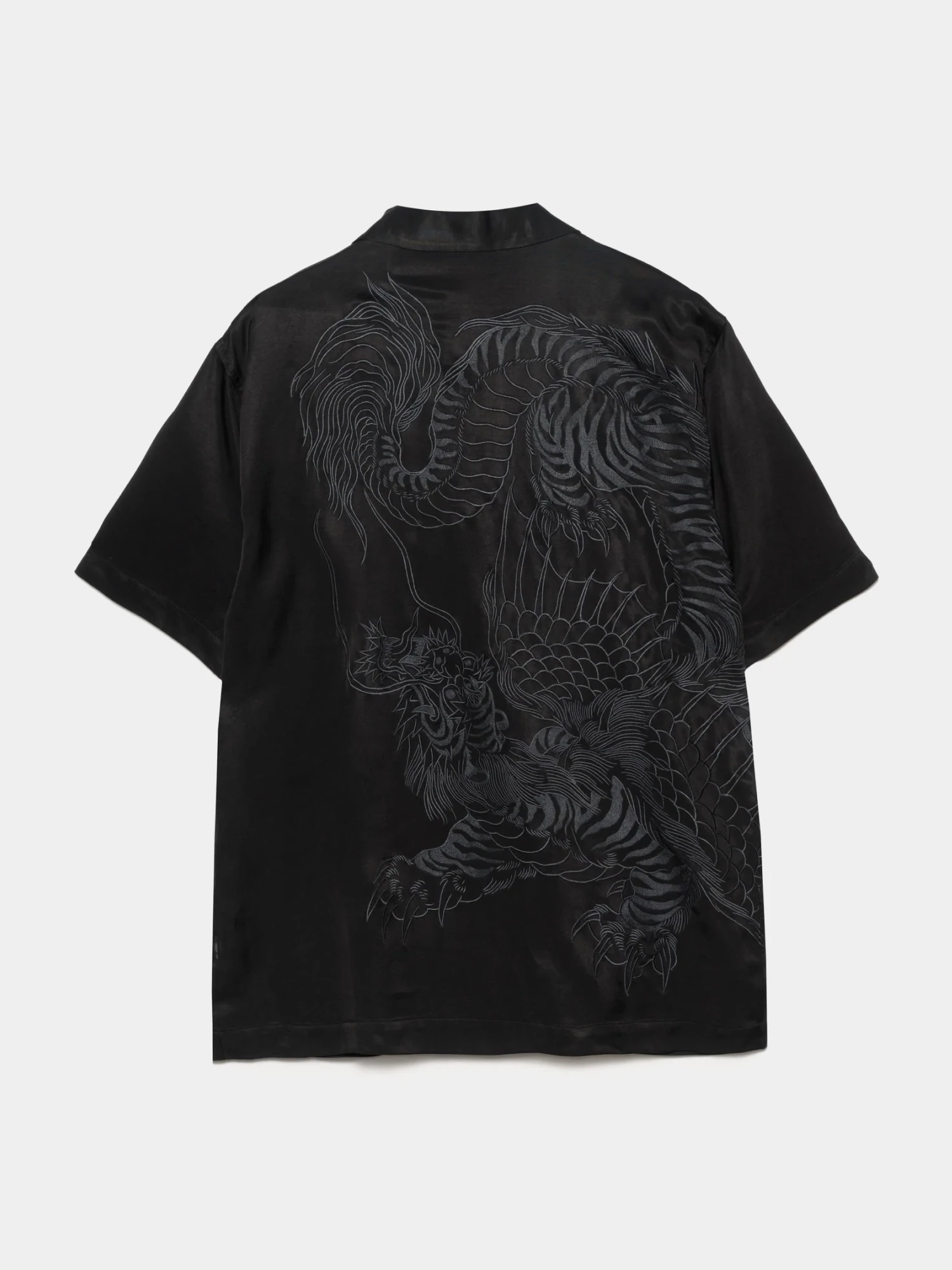 Рубашка MAHARISHI 6098 Tiger Dragon Camp Collar Black