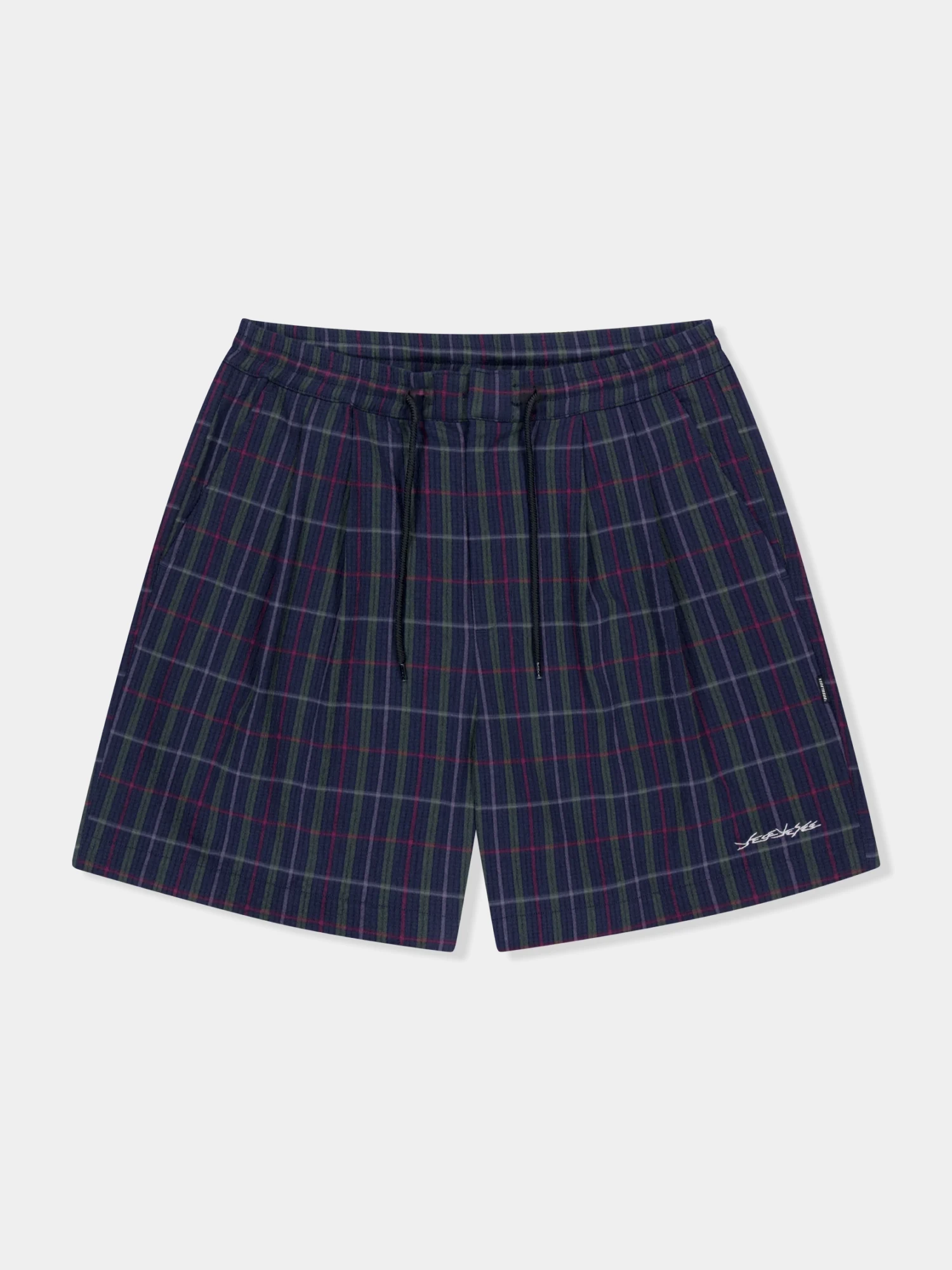 Шорты YESEYESEE Crinkled Fabric Check Blue
