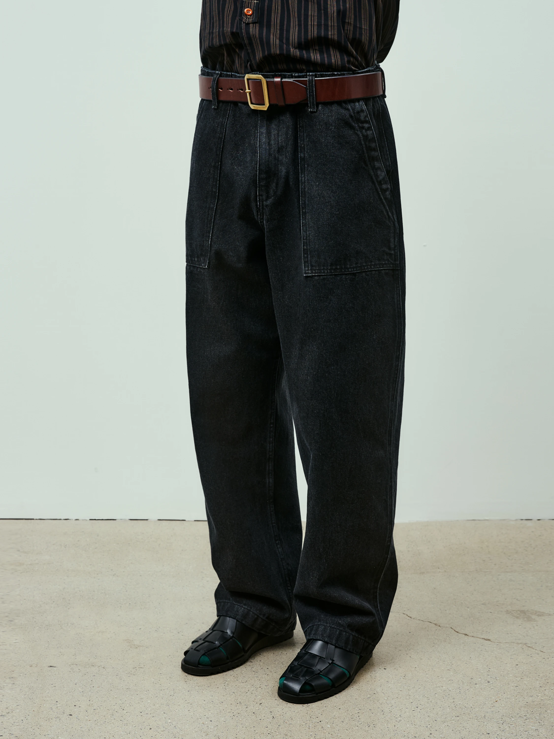 Джинсы Uniform Bridge Og Fatigue Denim Pants Black Washed