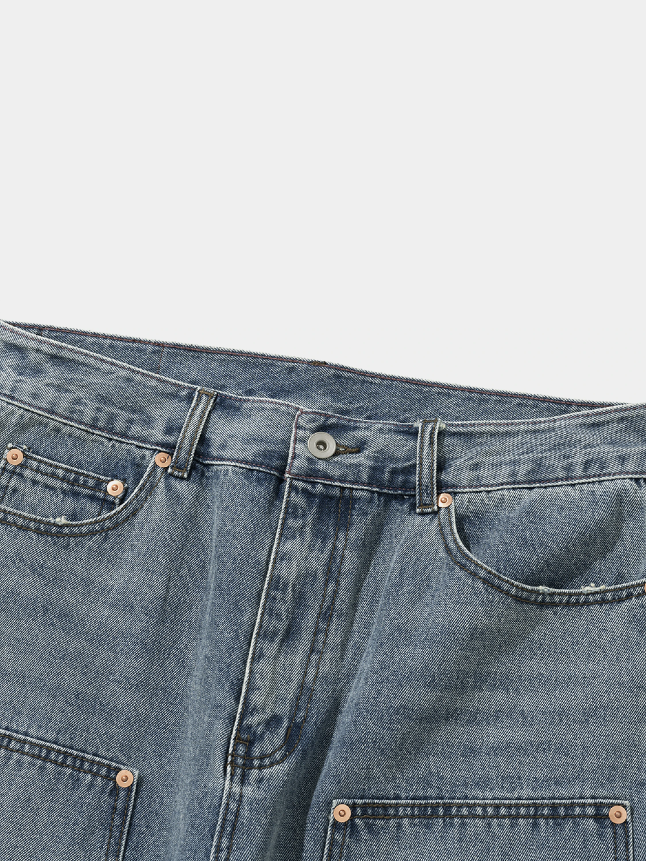 Шорты Uniform Bridge Double Knee Denim 12oz Washed Indigo