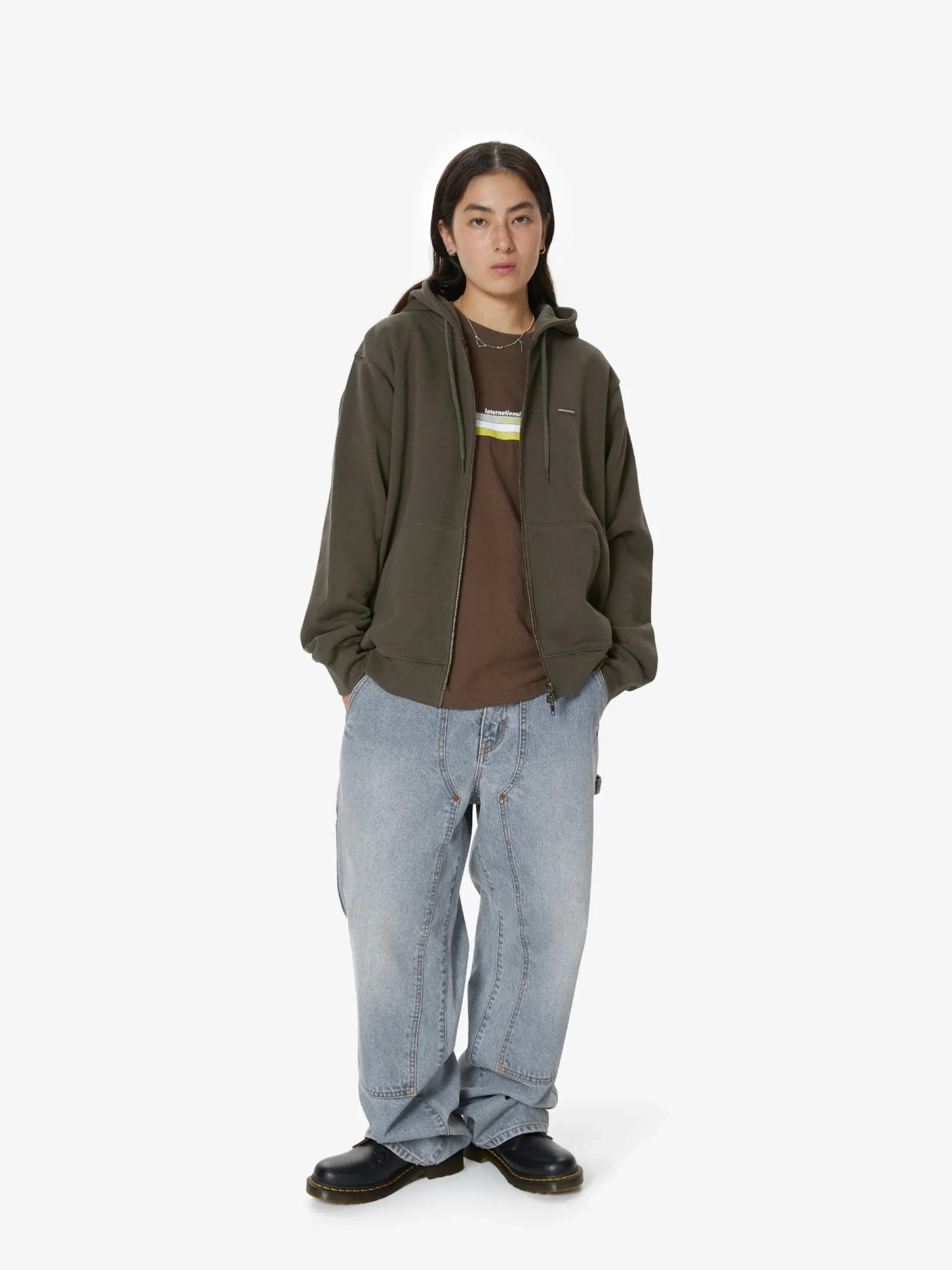 Зип-худи thisisneverthat T.N.T. Classic HDP Zip Up Black Khaki