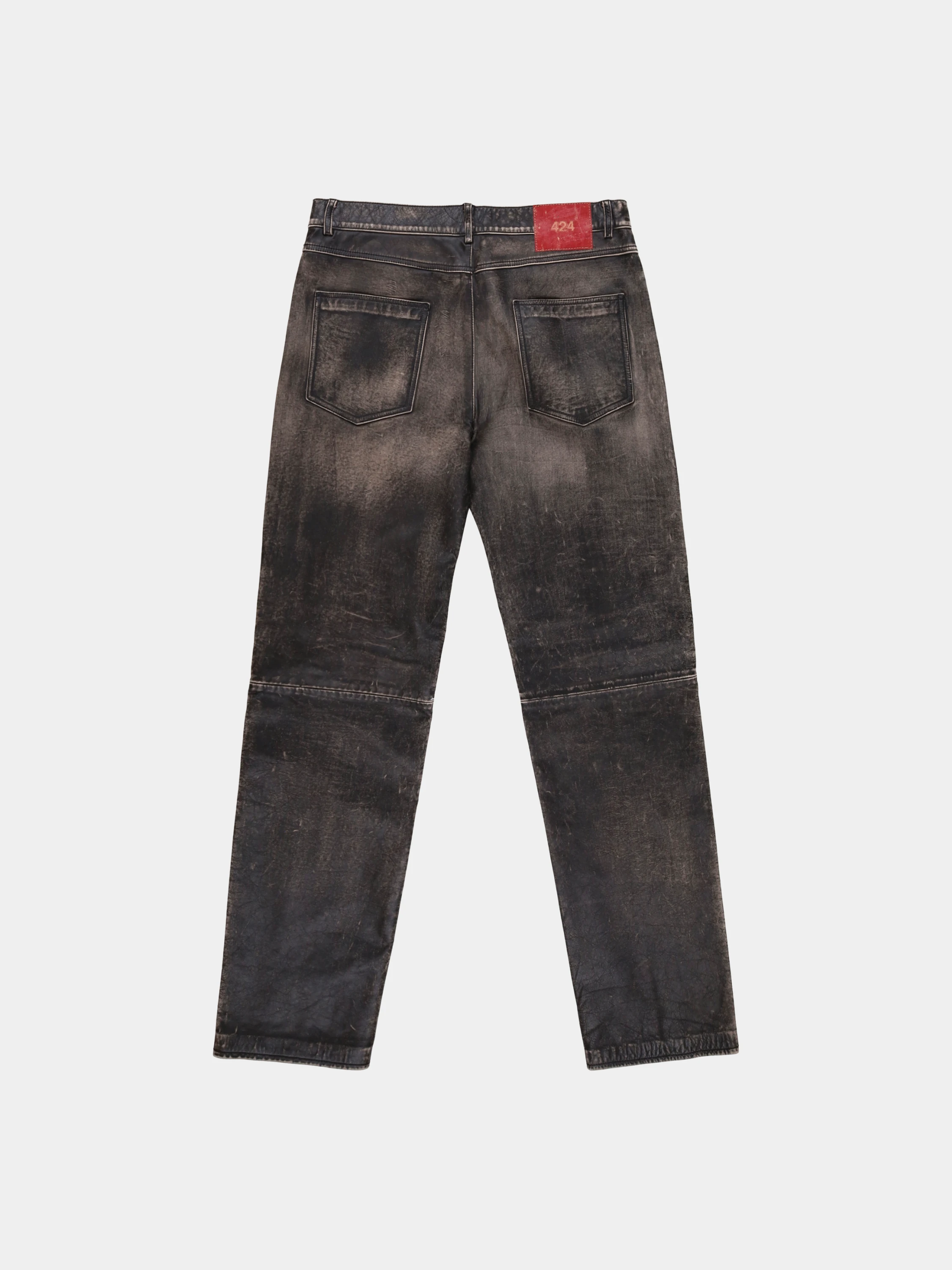Джинсы 424 Leather Jeans Black
