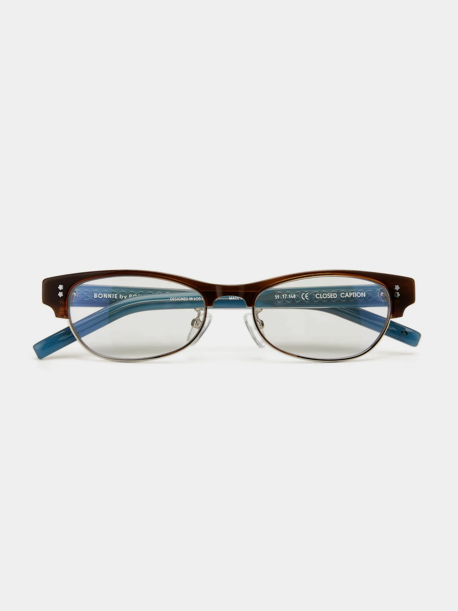 Очки Bonnie Clyde Closed Caption Tortoise Teal & Clear Lens
