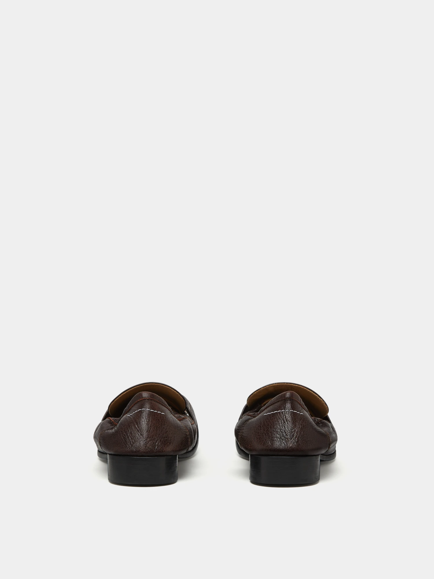 Лоферы MM6 Maison Margiela Swing-Toe Leather Brown