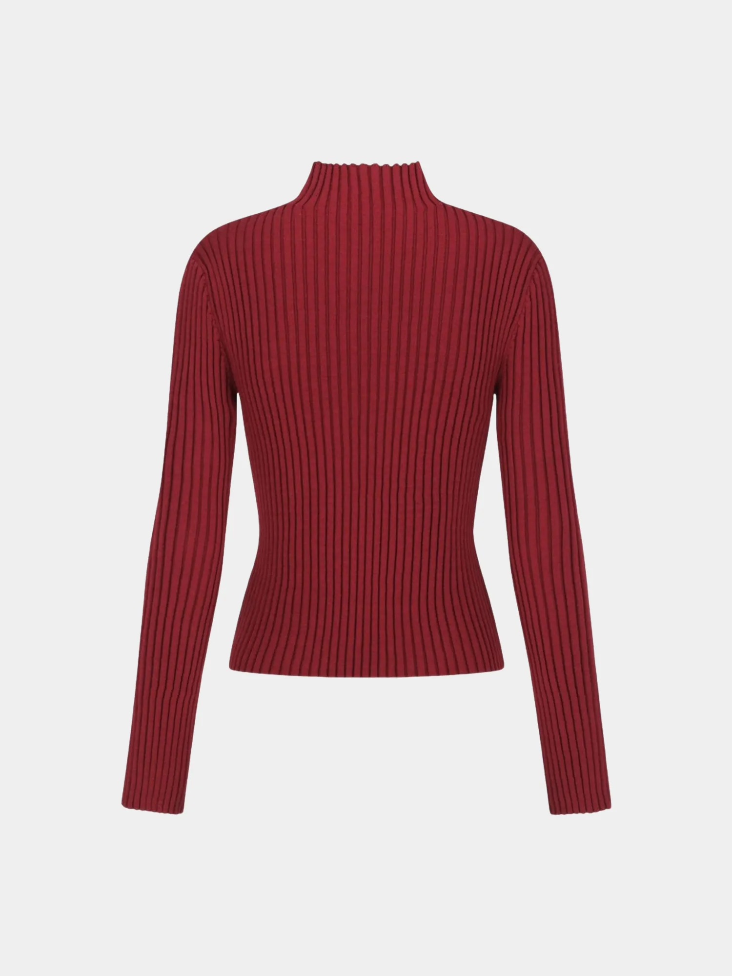 Женский кардиган AMOMENTO Ribbed High Neck Burgundy