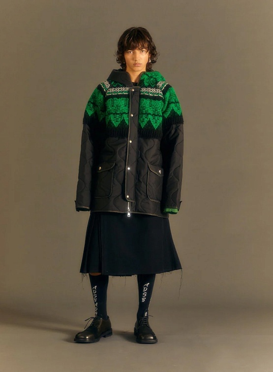 Куртка Andersson Bell Nordic Knit Patch Quilted Parka Black