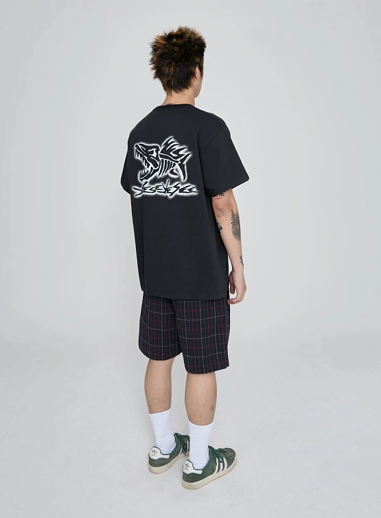 Шорты YESEYESEE Crinkled Fabric Check Black