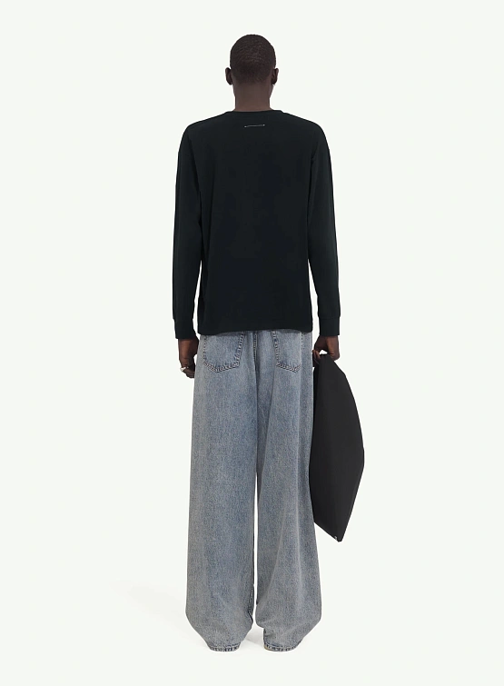 Лонгслив MM6 Maison Margiela Logo Patch Black