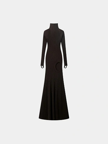 Женское платье Coperni Leg Cut-Out Rib Gown Brown