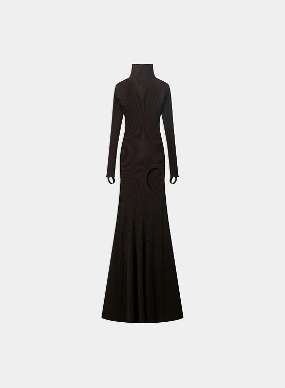 Женское платье Coperni Leg Cut-Out Rib Gown Brown