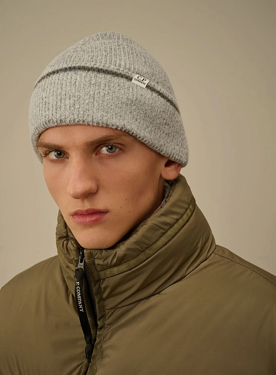 Шапка C.P. Company Fleece Knit Beanie Gunmetal