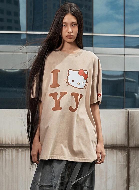 Футболка OPEN YY Kitty x YY T-Shirt Beige