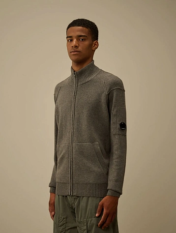 Кардиган C.P. Company Lambswool GRS Full Zip Gunmetal