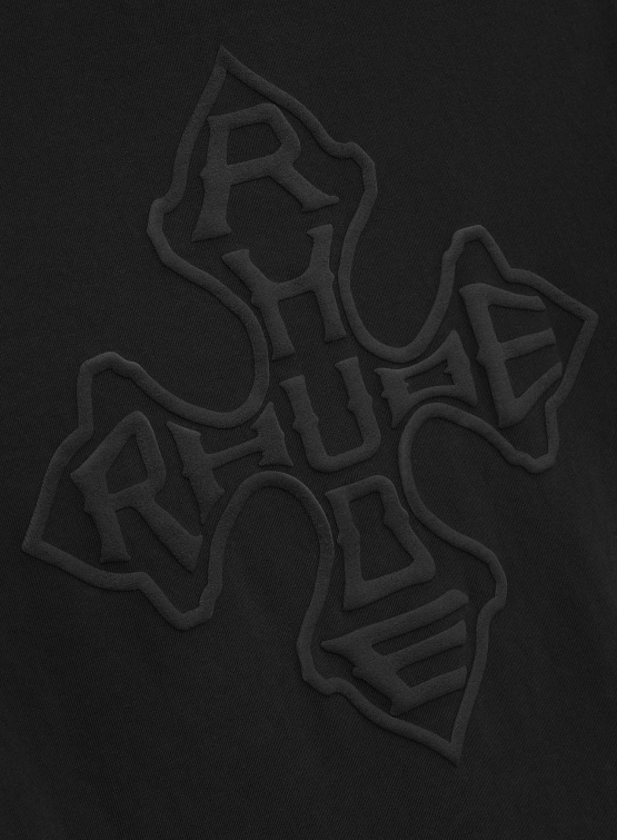 Лонгслив RHUDE Cross Logo Ls Vtg Black/Black