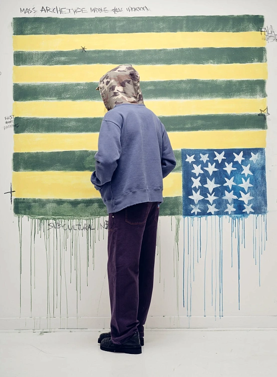 Худи PIET Distressed Camo Studded Navy