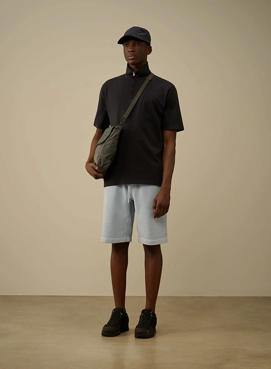 Поло C.P. Company 1020 Jersey Half Zip Total Eclipse Blue