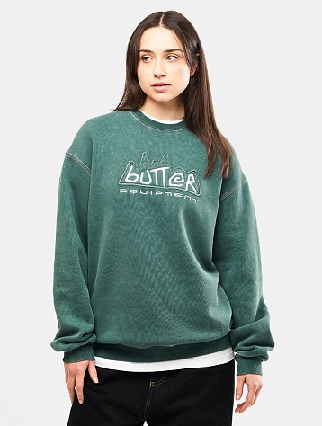 Свитшот Butter Goods Equipment Applique Washed Fern