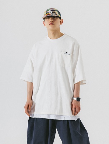 Футболка ANGLAN Hidden Wappen Pocket Half Tee White