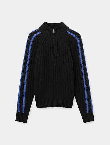 Женский свитер OPEN YY Ribbed Half-Zip Pullover Black